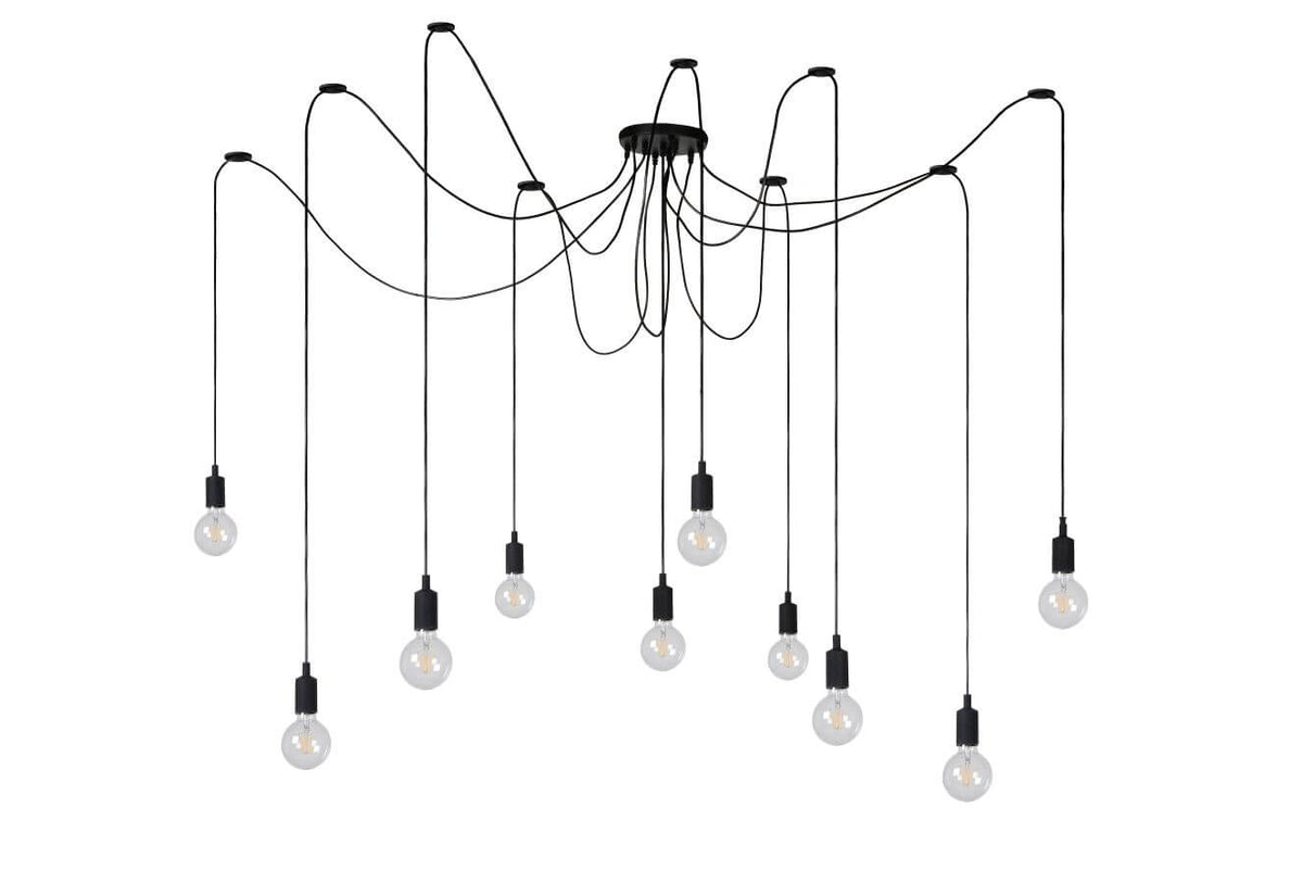 Suspension FIX 10 lumières noire