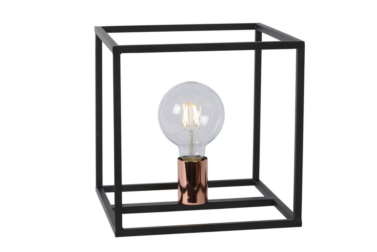 Vue de face du luminaire sur fond blanc, ampoule transparente éteinte