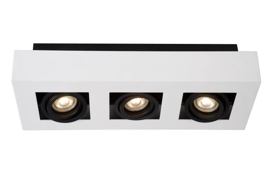 Plafonnier Xirax 3 lumières blanc et noir