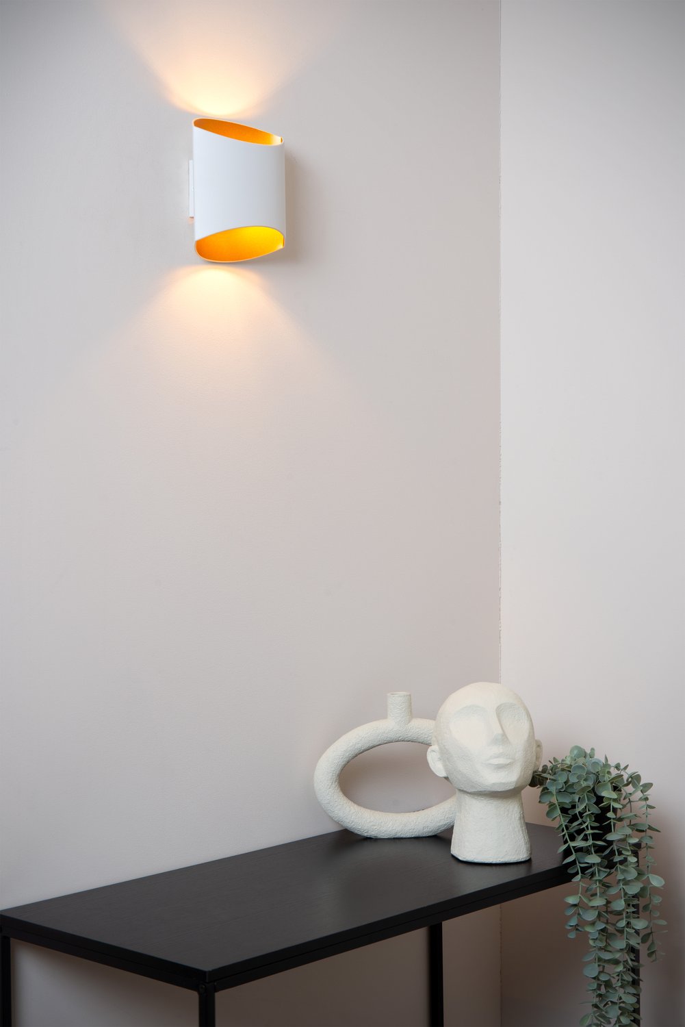 Applique murale Diletta blanche et dorée mat