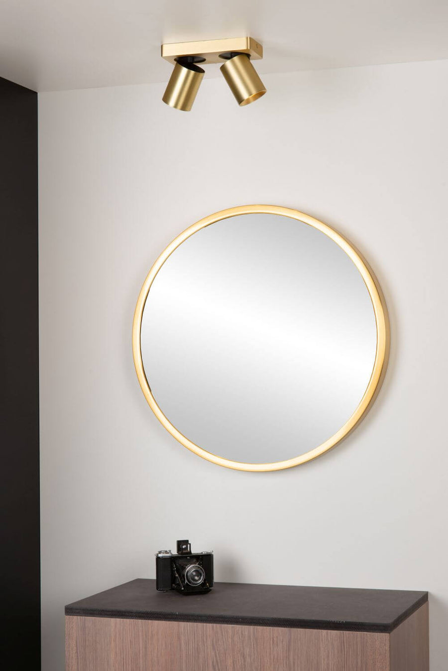 Plafonnier Nigel 2 lumières doré mat