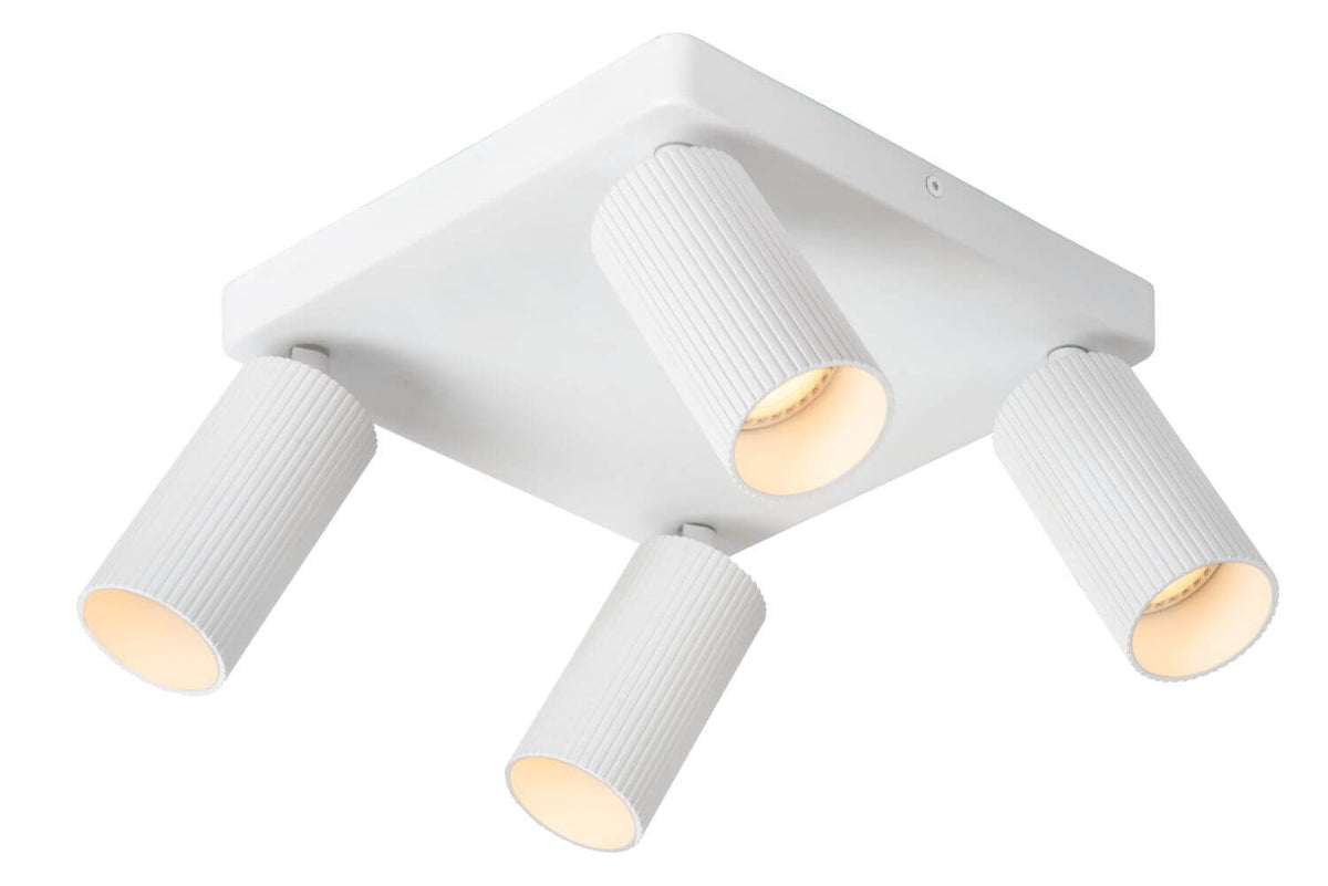 Plafonnier Clubs 4 lumières blanc