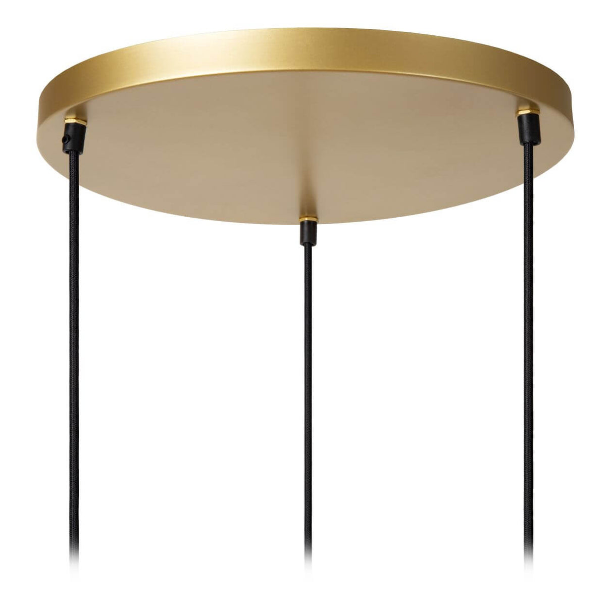 Suspension Tasman 3 lumières bois clair et dorée mat, papier