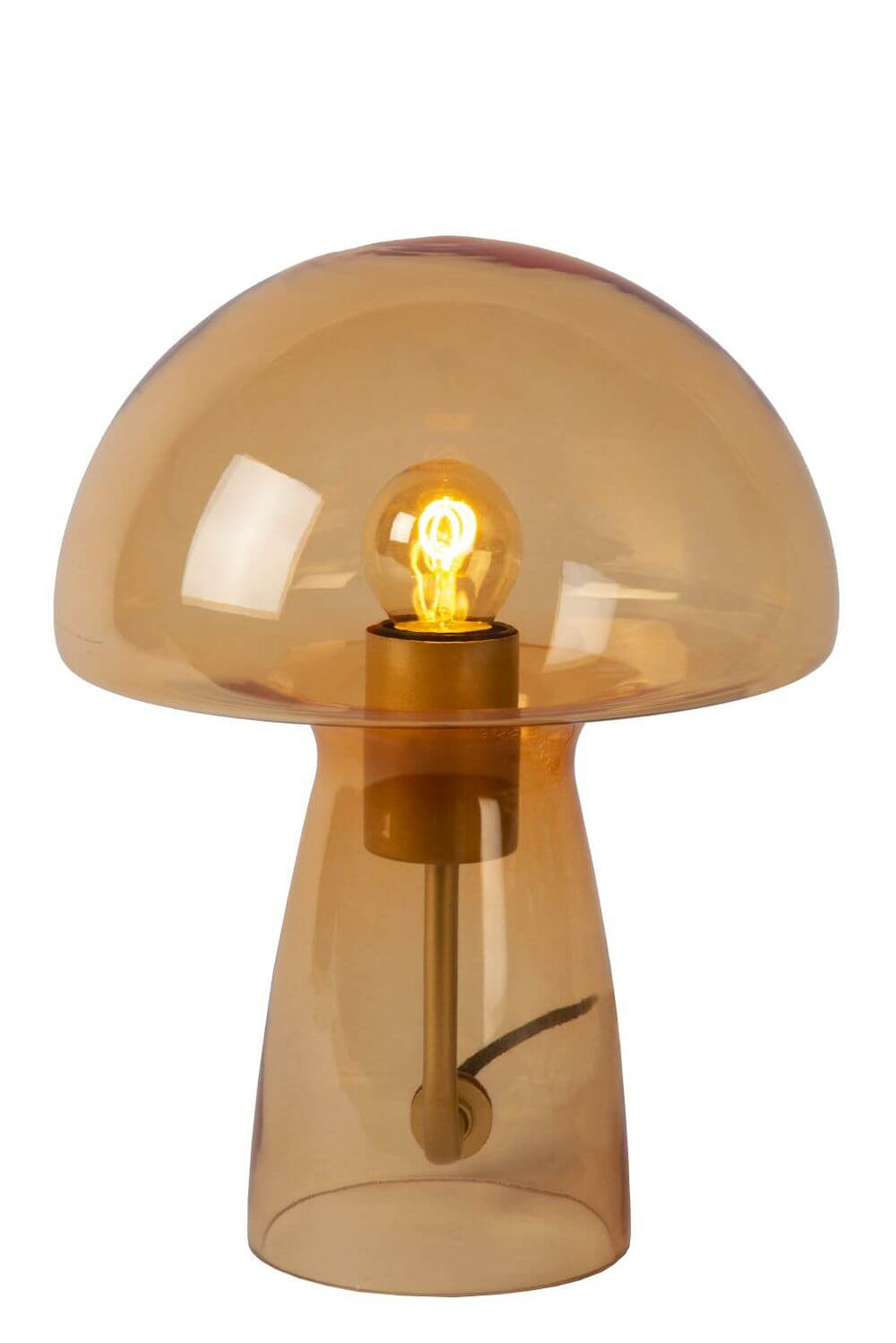 Lampe à poser Fungo orange, verre