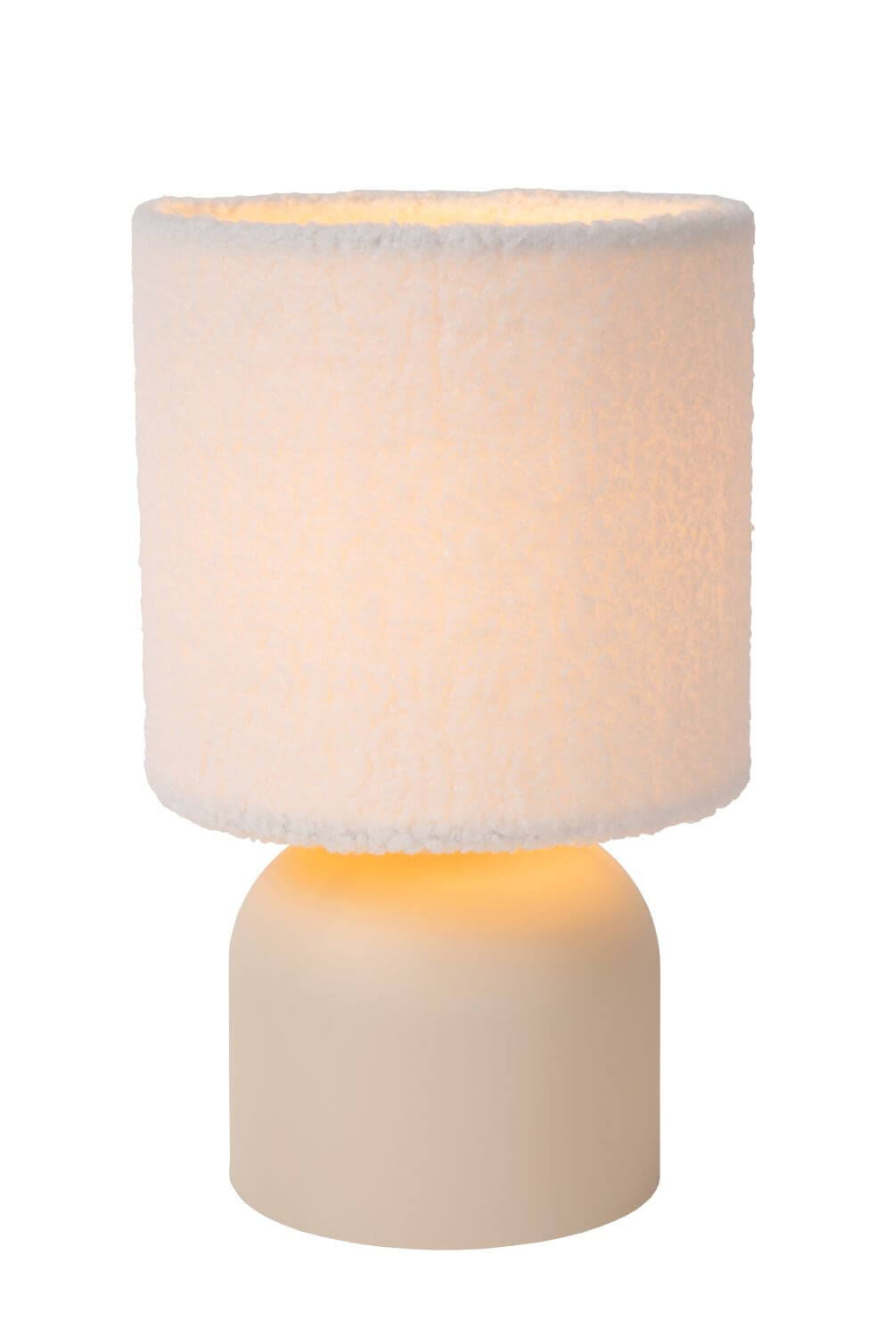 Lampe à poser Woolly beige et noire, coton