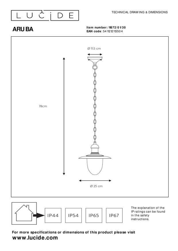Suspension extérieure Aruba noire