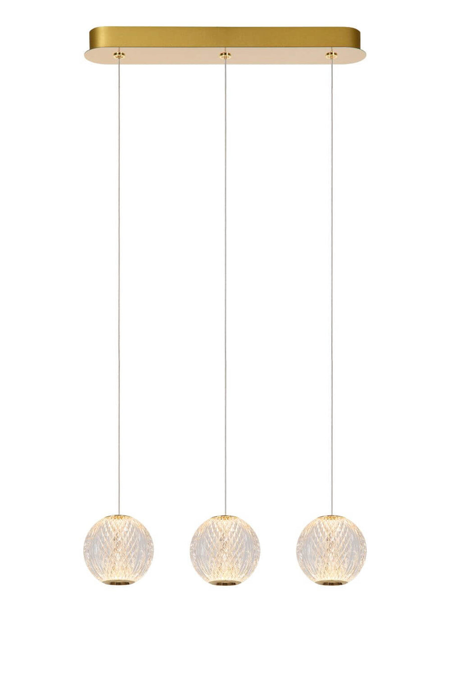 Suspension Cintra transparente et dorée mat, H 50 cm (13499/12/60)