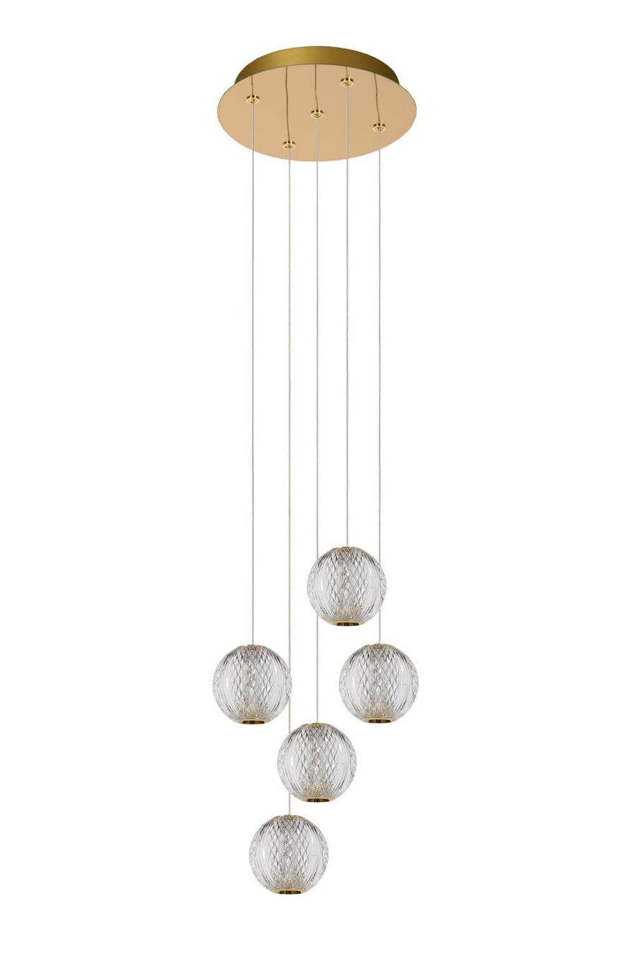 Suspension Cintra transparente et dorée mat, H 50 cm (13499/22/60)