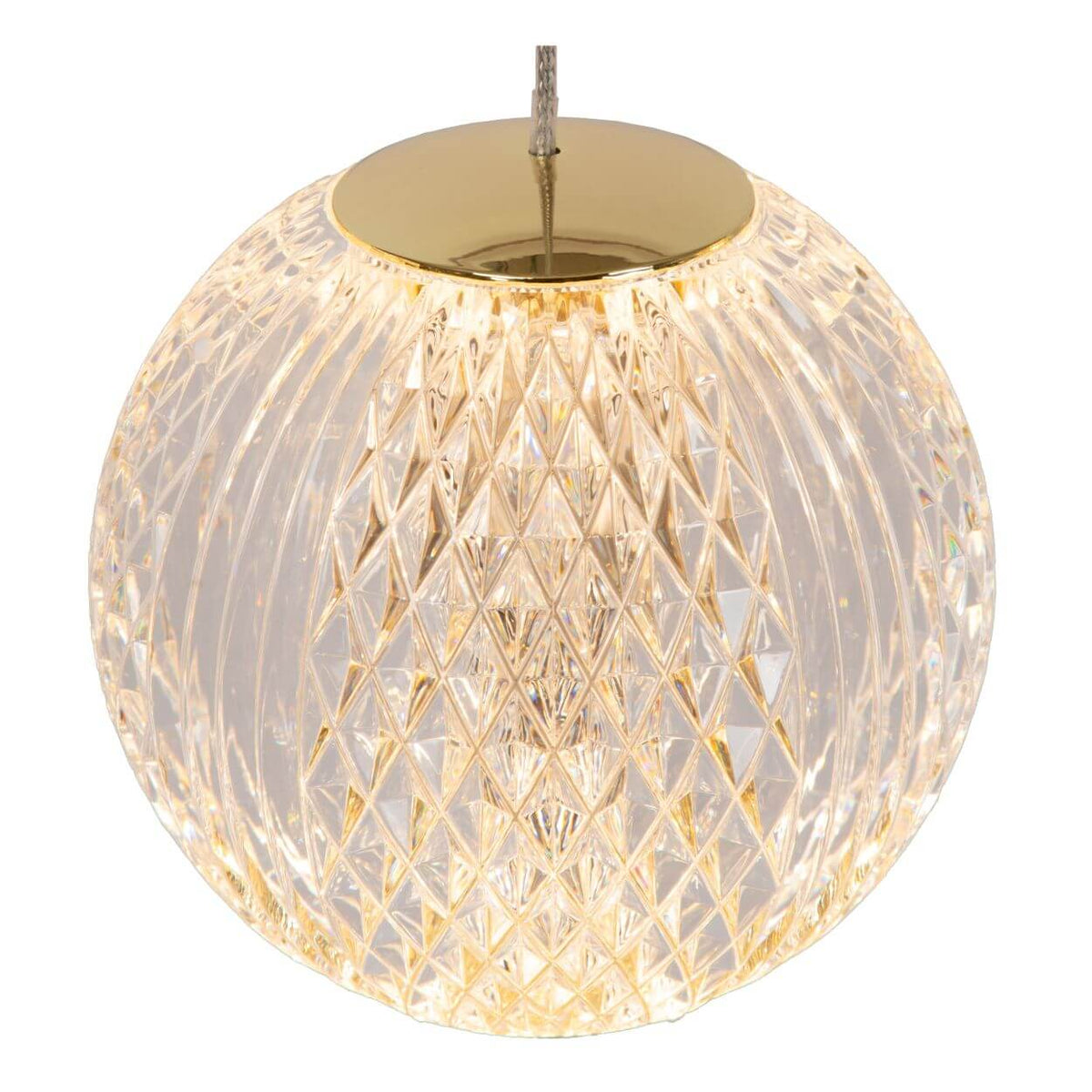 Suspension Cintra transparente et dorée mat, H 50 cm (13499/22/60)