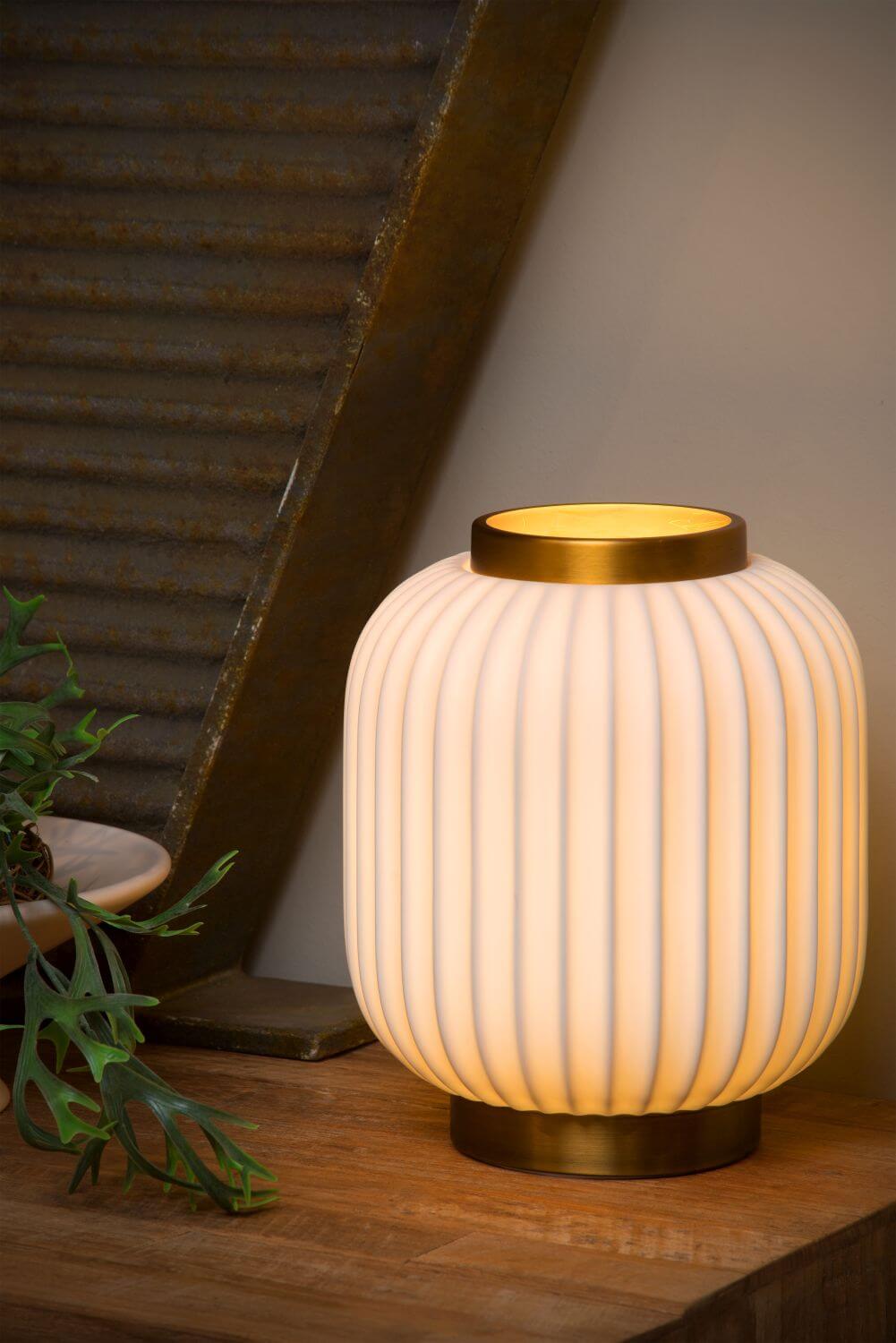 Lampe à poser Gosse blanche, porcelaine, H 23,8 cm