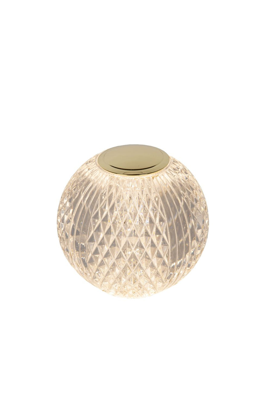 Lampe à poser Cintra transparente et dorée mat, Ø 9 cm