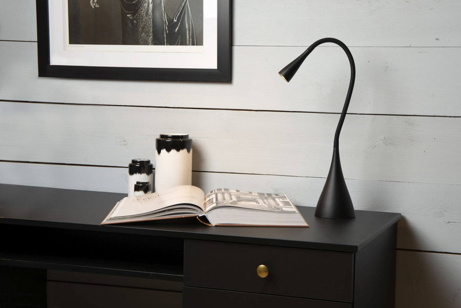 Lampe de bureau Zozy noire, H 48,5 cm