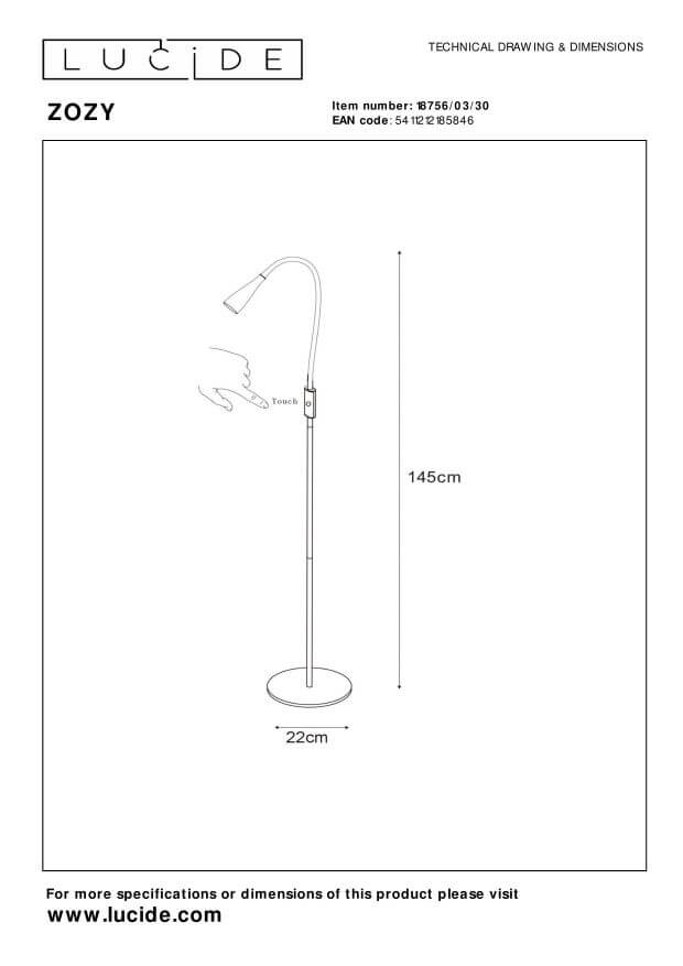 Lampadaire Zozy noir