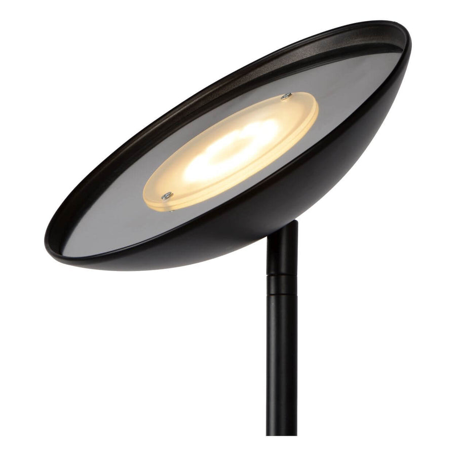 Détail de la coupelle supérieure noire avec diffuseur lumineux allumé