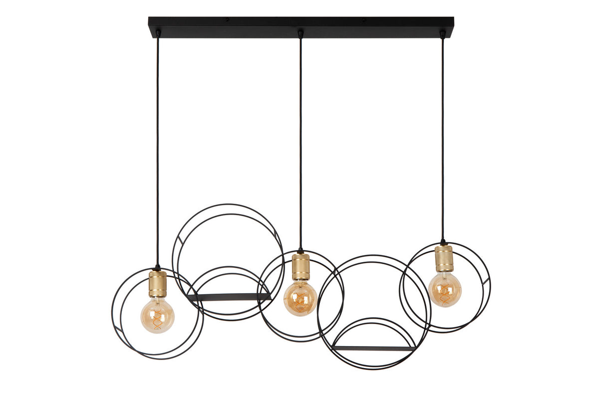 Suspension Circle 3 lumières noire