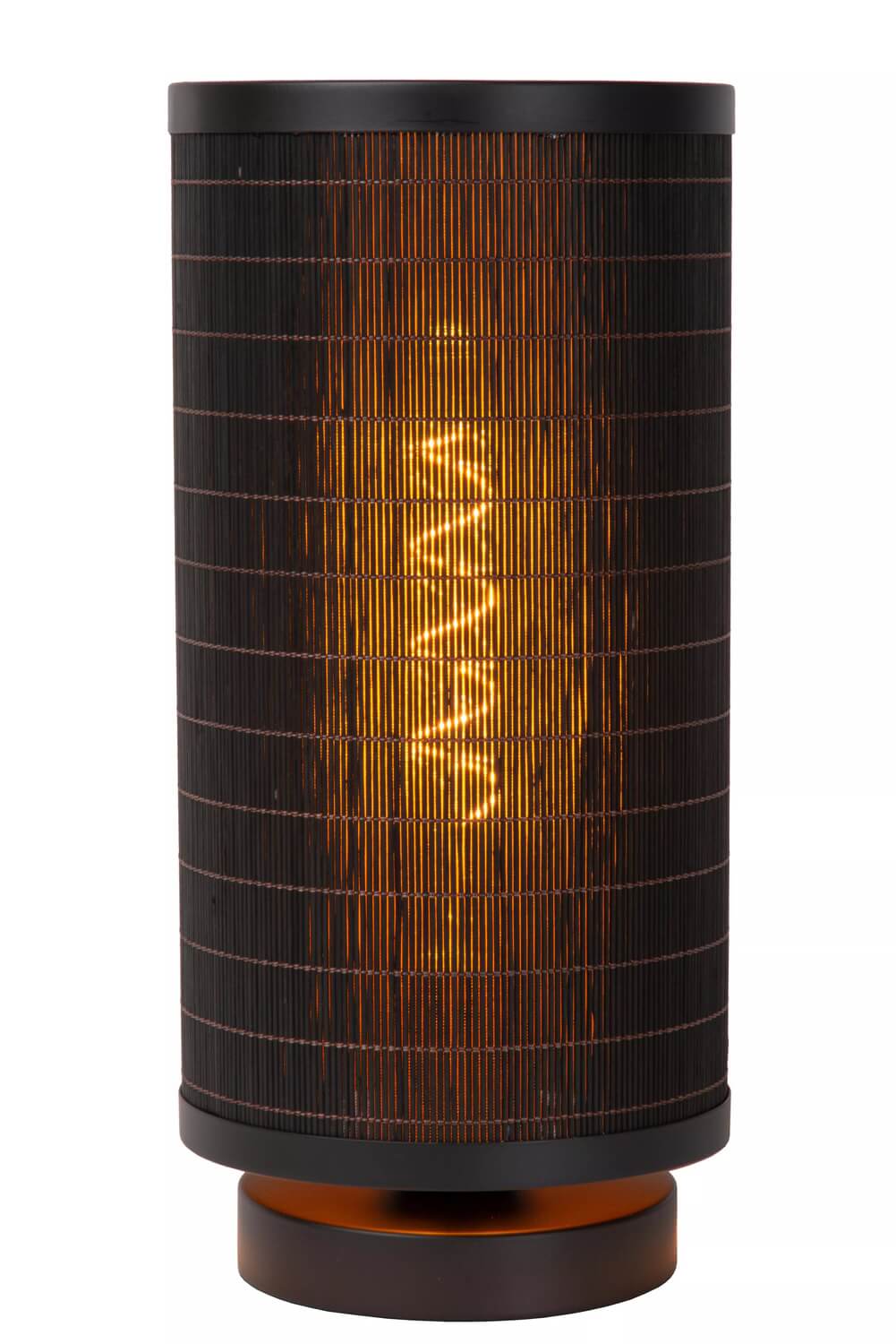 Lampe à poser Tagalog noire et bois clair, H 31,5 cm