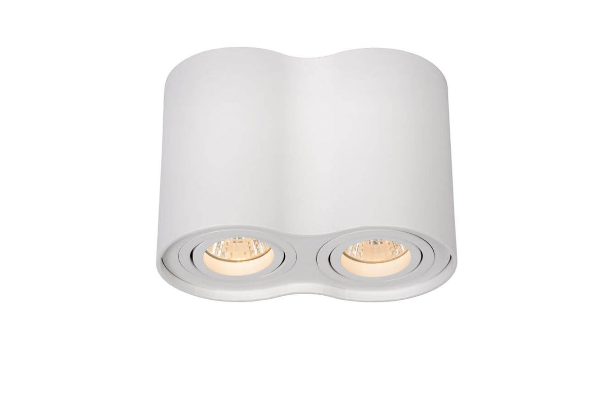Plafonnier Tube 2 lumières blanc, L 17,7 cm
