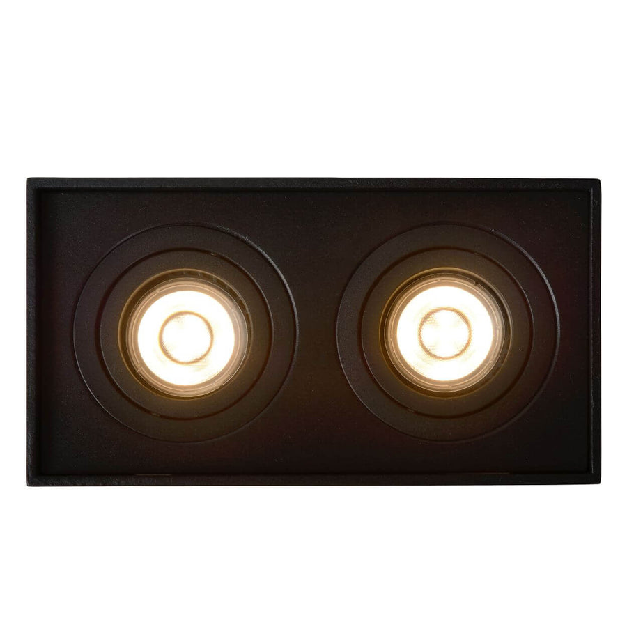 Plafonnier Tube 2 lumières noir