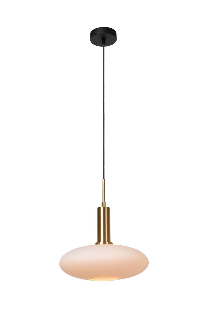 Suspension Singala dorée mat et opale, verre