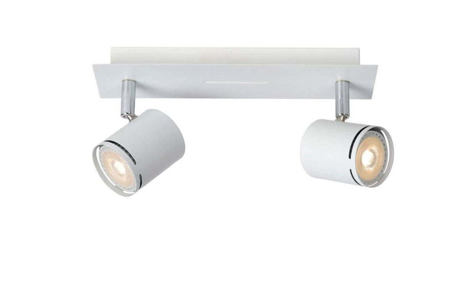 Plafonnier Rilou 2 lumières blanc et chromé