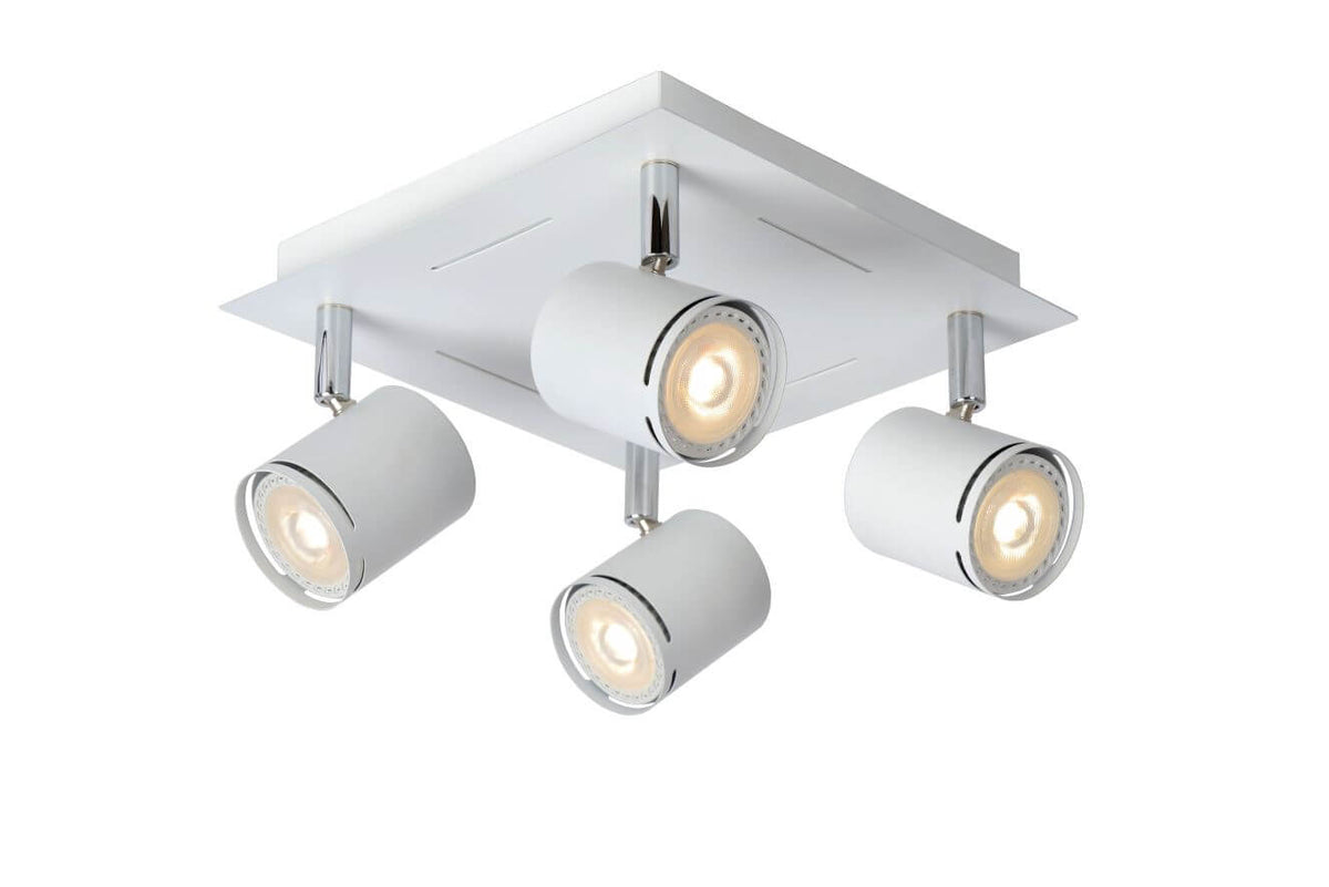 Plafonnier Rilou 4 lumières blanc et chromé