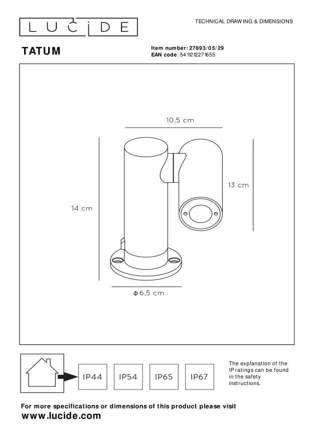Projecteur extérieur Tatum anthracite (27893/05/29)