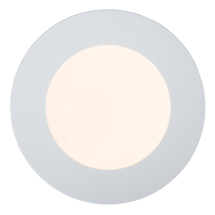 Produit de face : disque blanc avec diffuseur central opale allumé