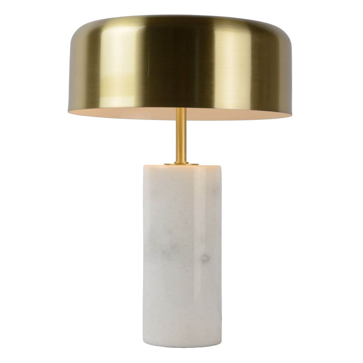 Lampe à poser Mirasol 3 lumières blanche et dorée mat, marbre