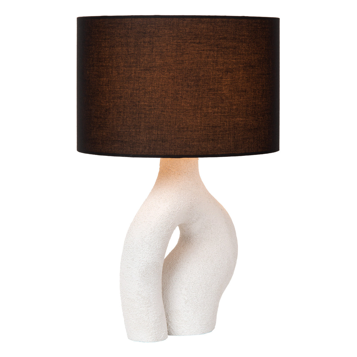 Lampe à poser Forma blanche, tissu