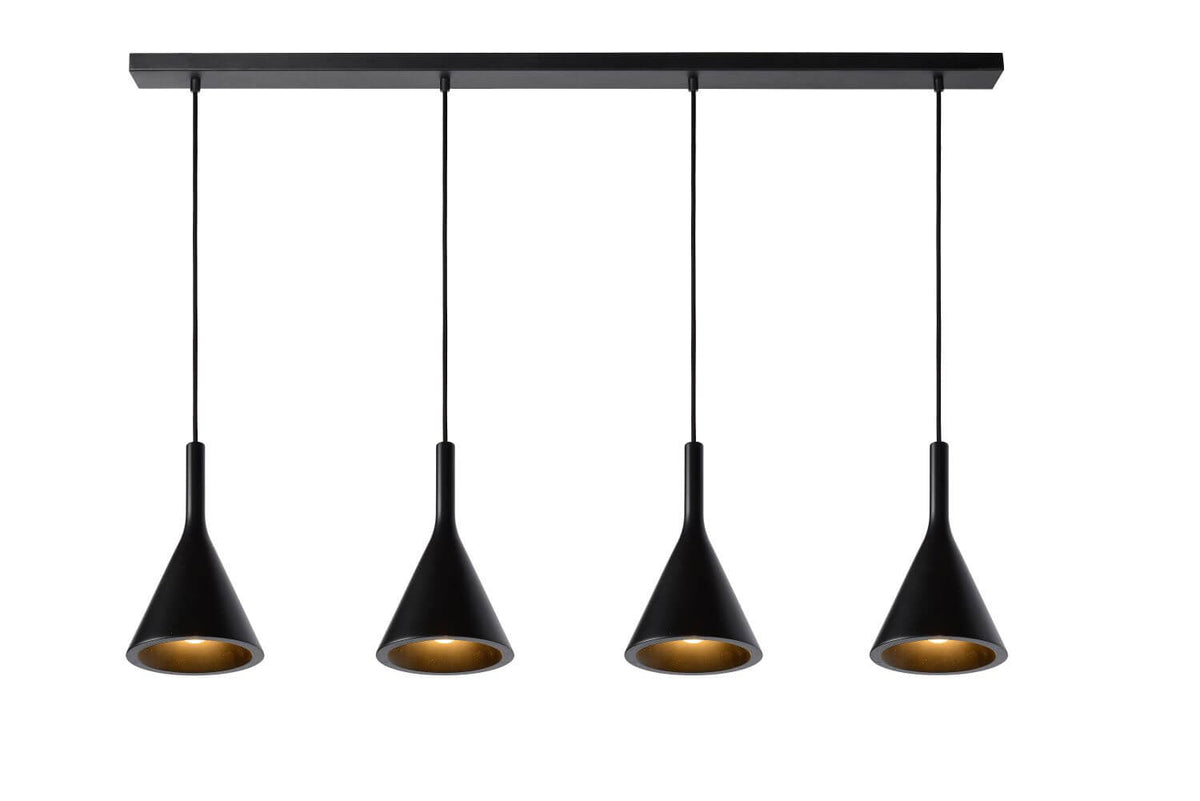 Suspension Gipsy 4 lumières noire, céramique