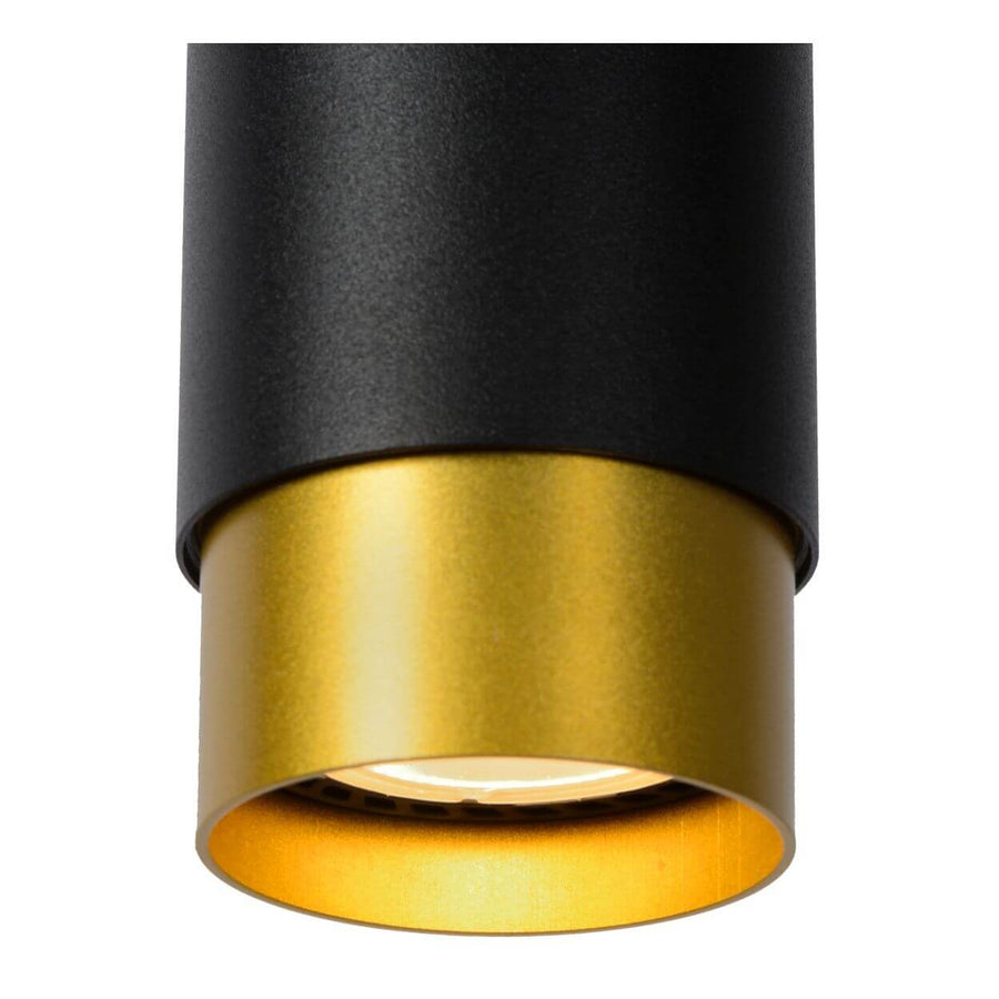 Suspension Floris noire et dorée mat