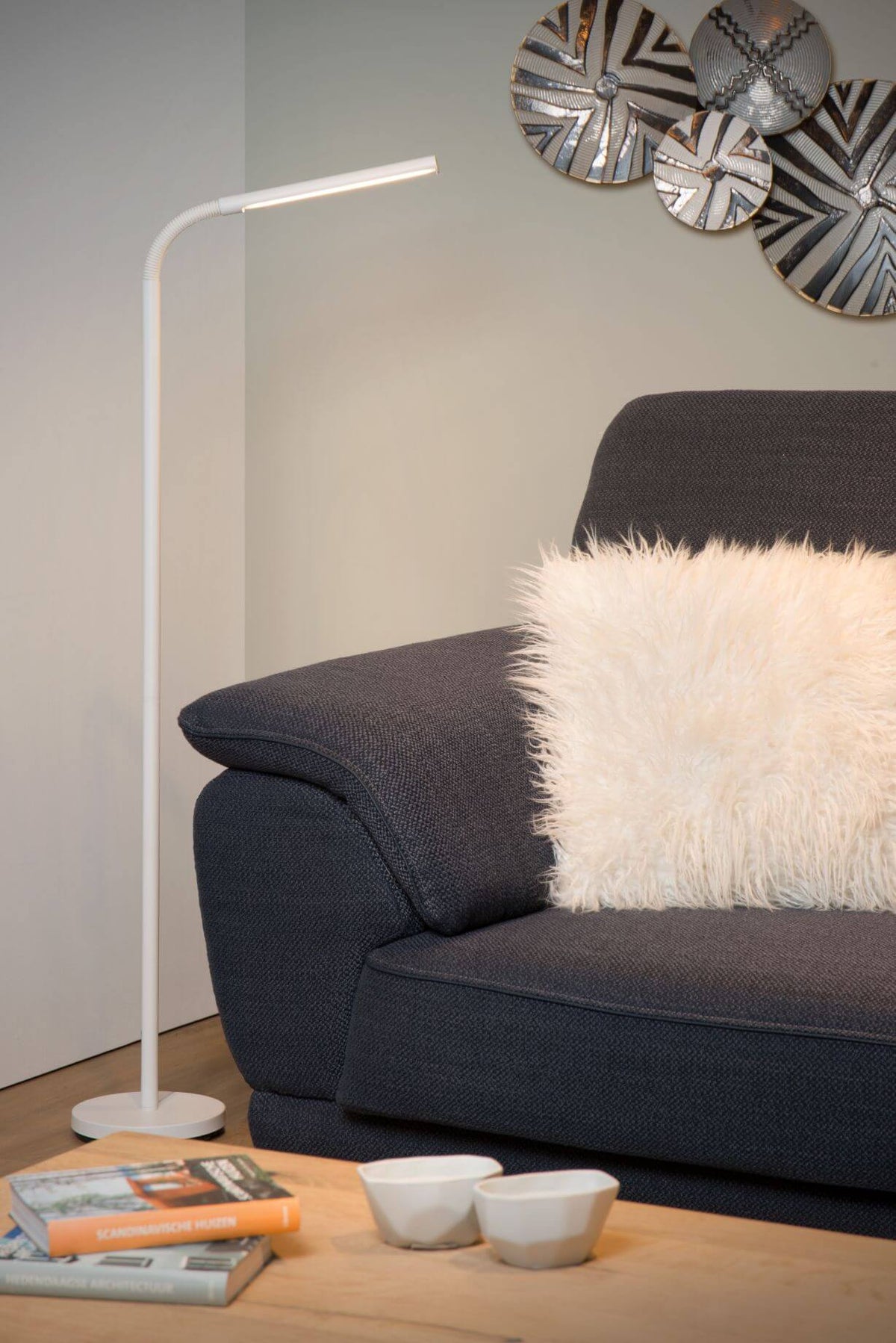 Lampadaire Gilly blanc, H 153 cm