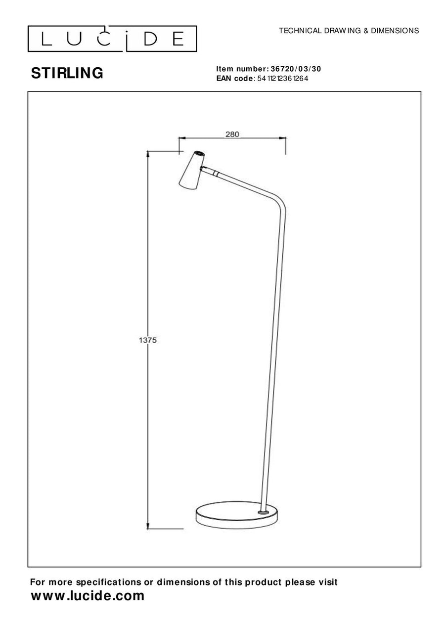 Lampadaire Stirling noir