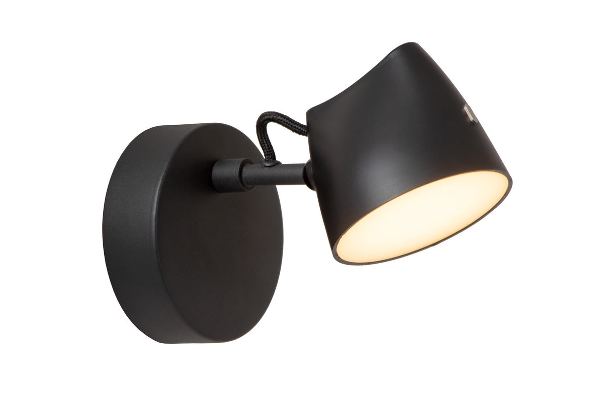 Applique murale Milne noire, H 16,5 cm