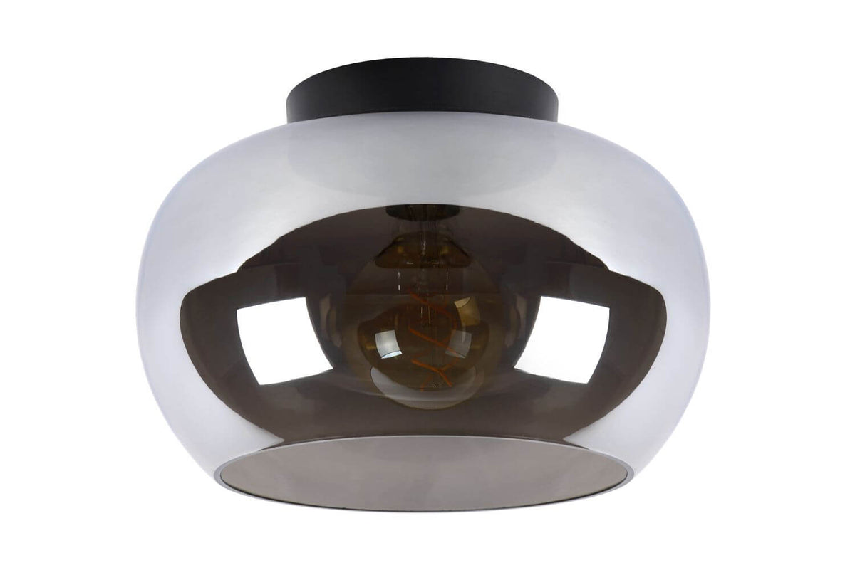 Plafonnier Judi fumé et gris, verre