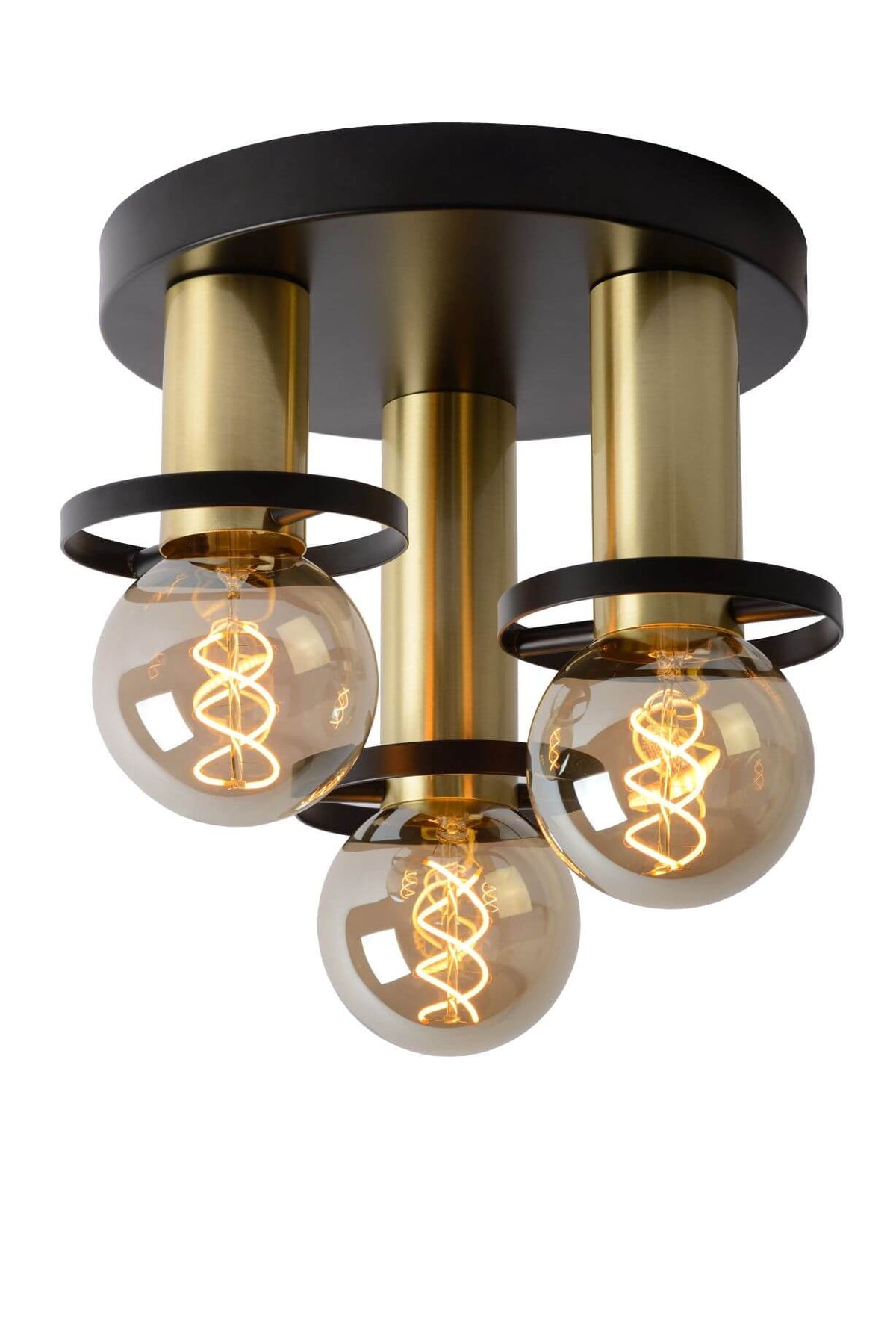 Plafonnier Anaka 3 lumières noir et doré mat
