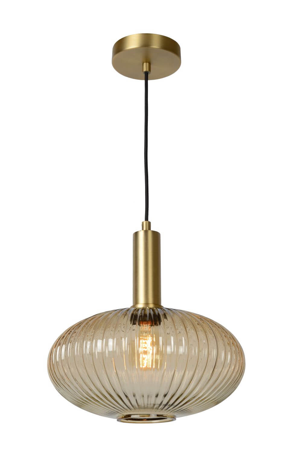 Suspension Maloto ambrée et dorée mat, verre (45386/30/62)
