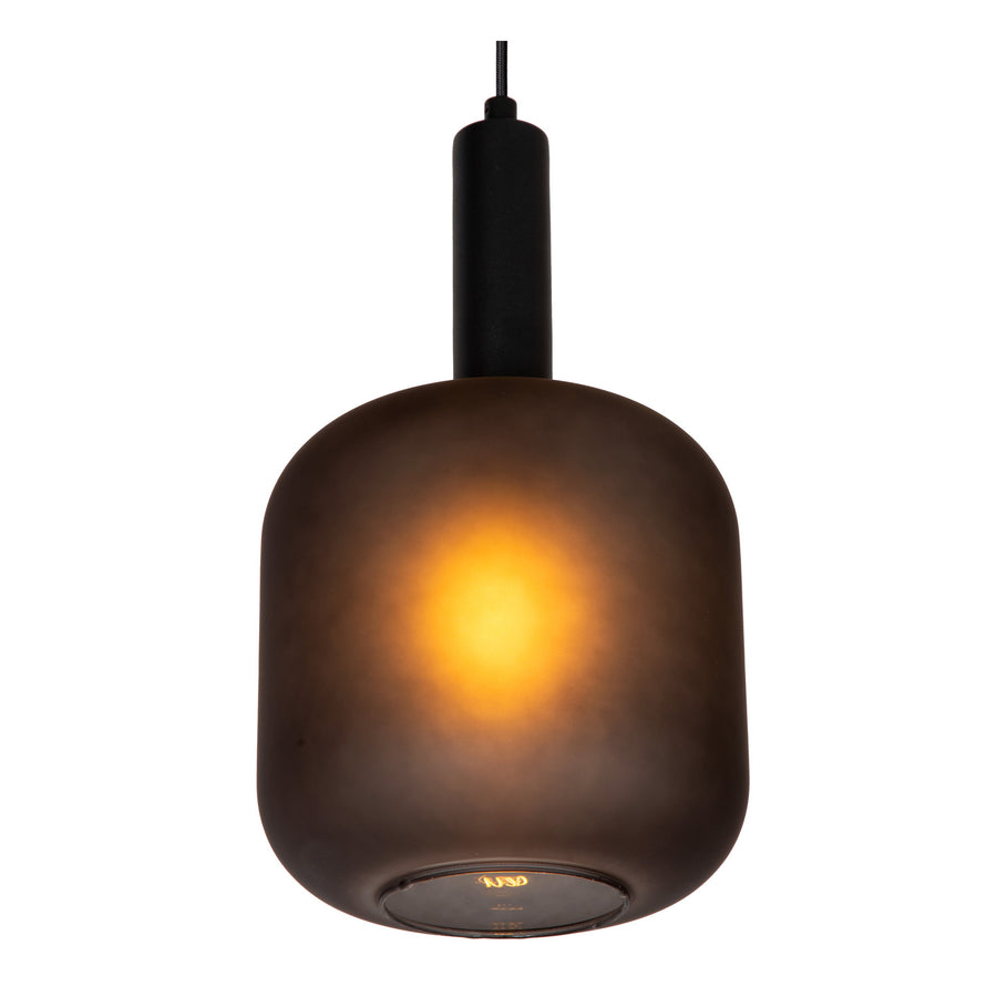 Suspension Eloise 3 lumières noire, verre