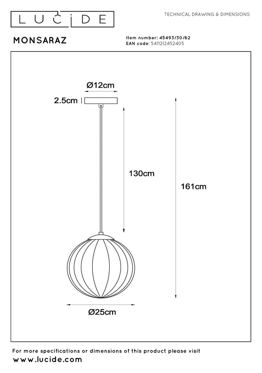 Suspension Monsaraz ambrée et noire, verre