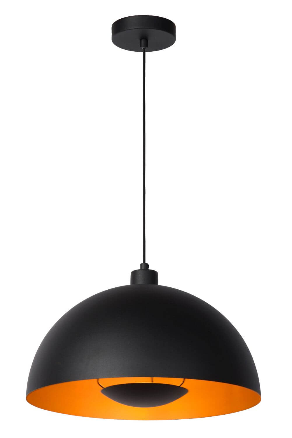 Suspension Siemon noire et dorée mat