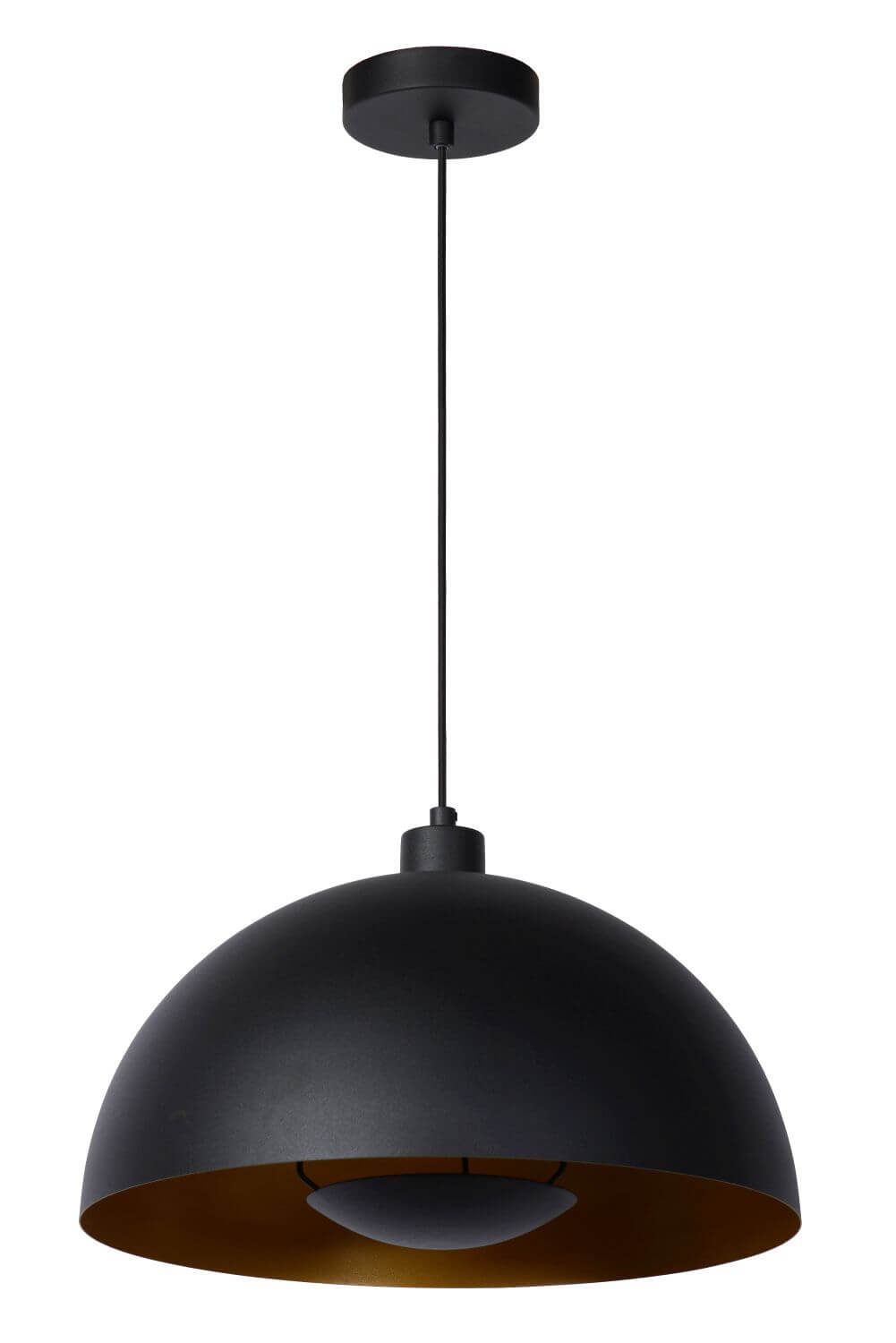 Suspension Siemon noire et dorée mat
