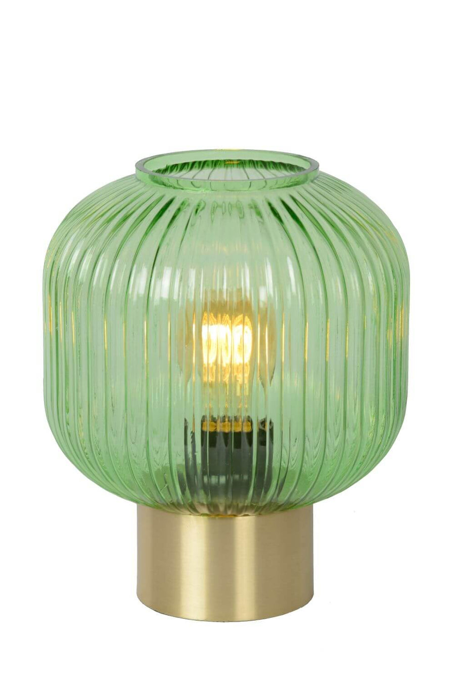 Lampe à poser Maloto verte et dorée mat, verre