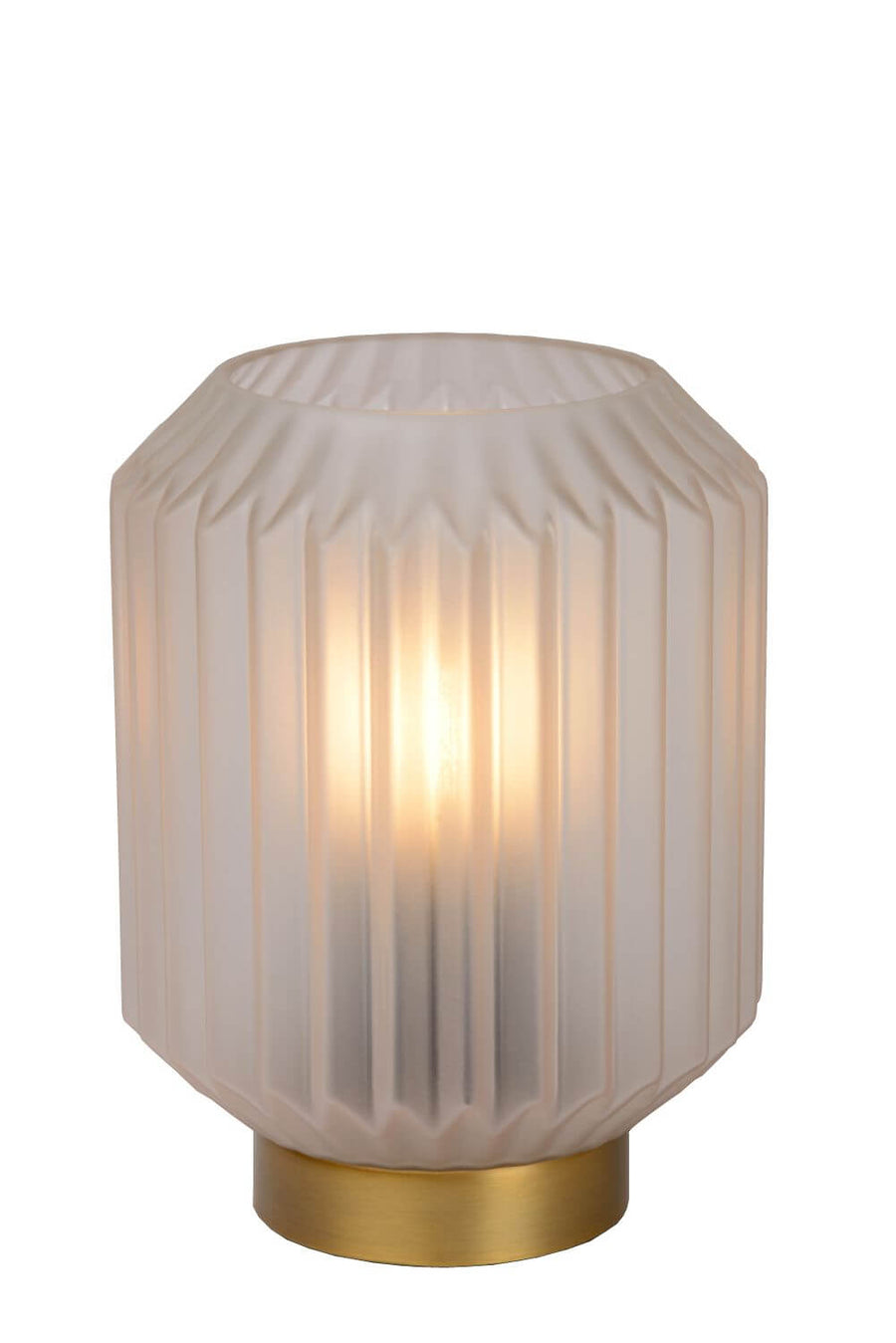 Lampe à poser Sueno blanche et dorée mat, verre