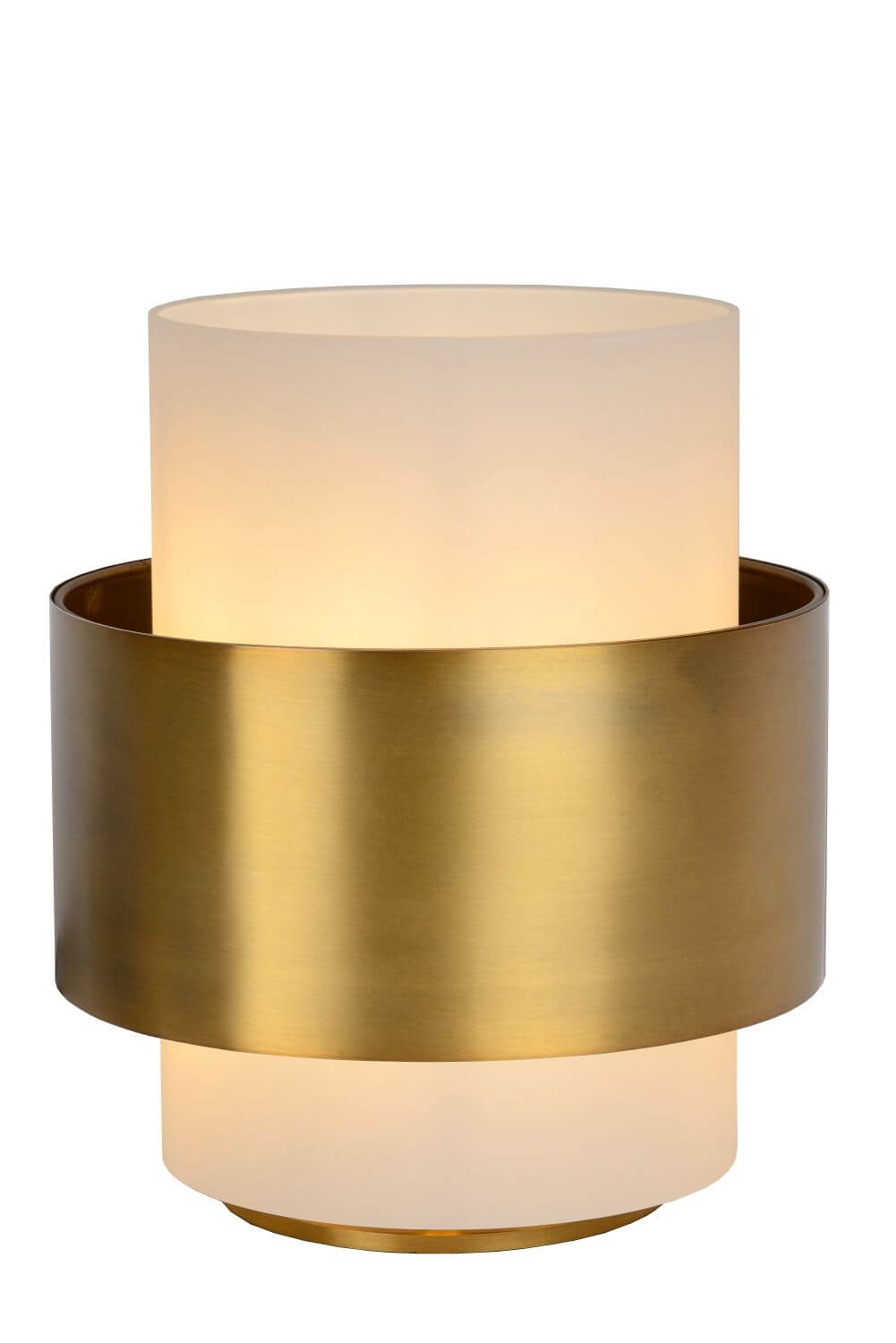 Lampe à poser Firmin dorée mat et opale, verre