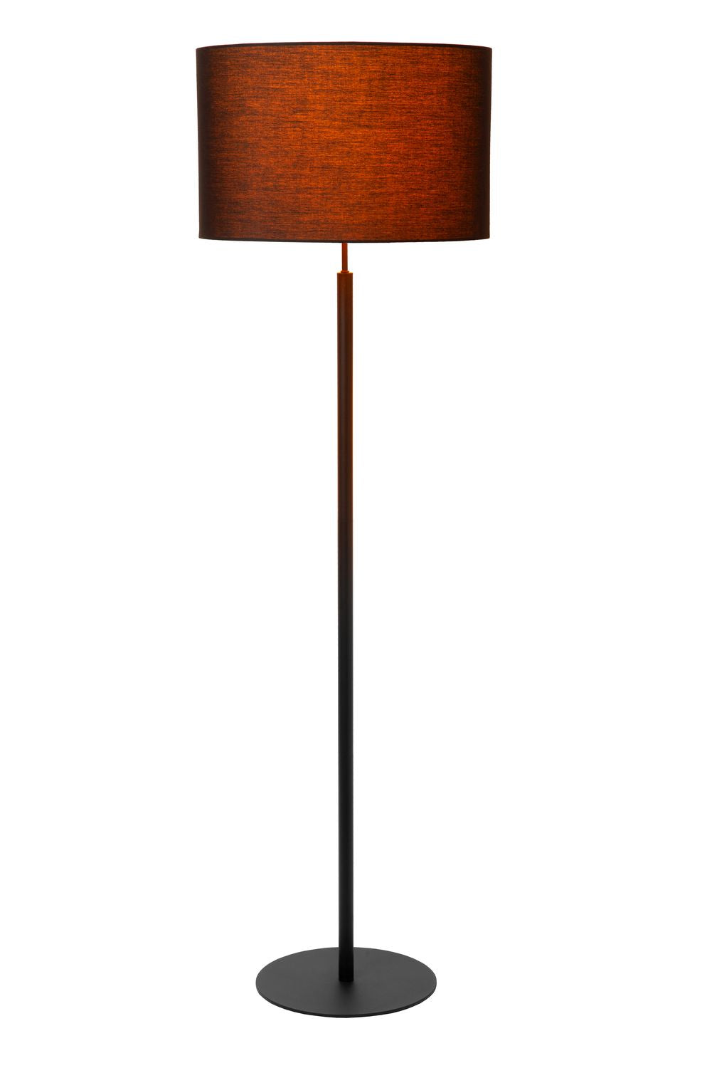 Lampadaire Maya noir et doré mat, coton