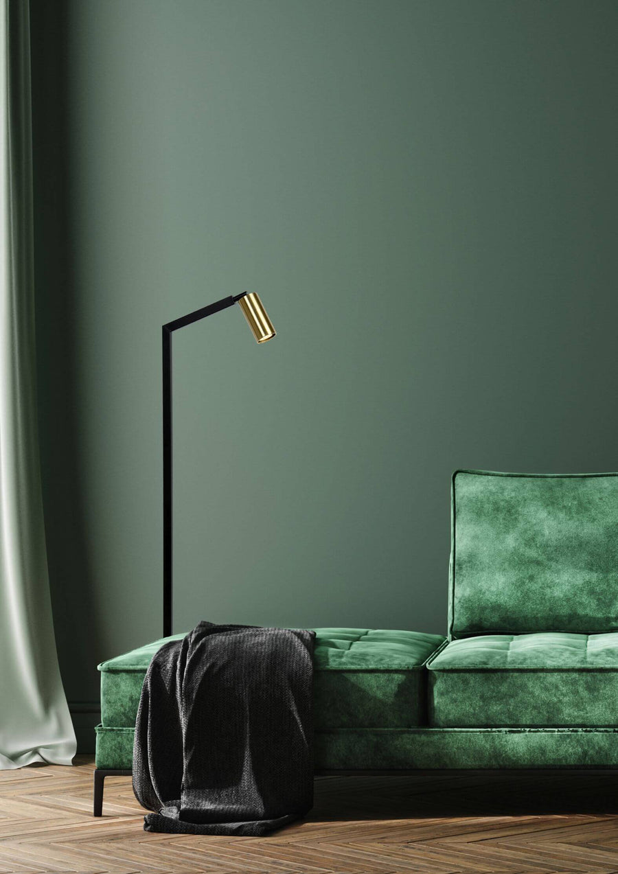 Lampadaire Sybil noir et doré mat