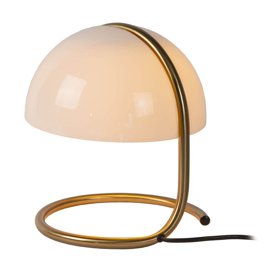 Lampe à poser Cato blanche et dorée mat, verre