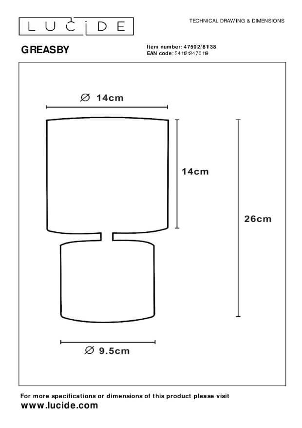 Lampe à poser Greasby beige, coton