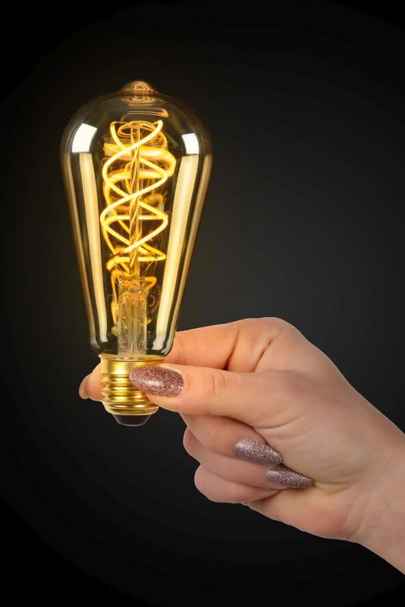 Ampoule LED E27 à filament ambrée, 4,9 W | Lucide (49034/05/62)