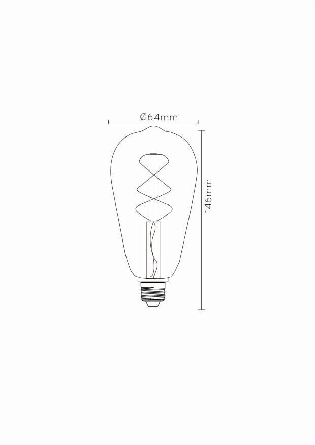 Ampoule LED E27 à filament ambrée, 4,9 W | Lucide (49034/05/62)